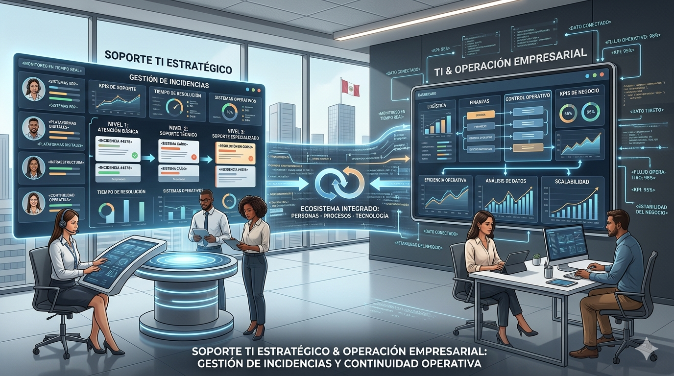 Soporte TI en empresas: tipos, niveles y cómo funciona en Perú