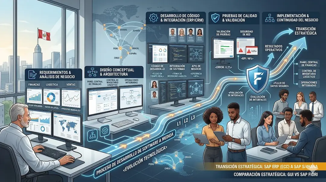 Proceso de desarrollo de software a medida: etapas, tiempos y fases en Perú