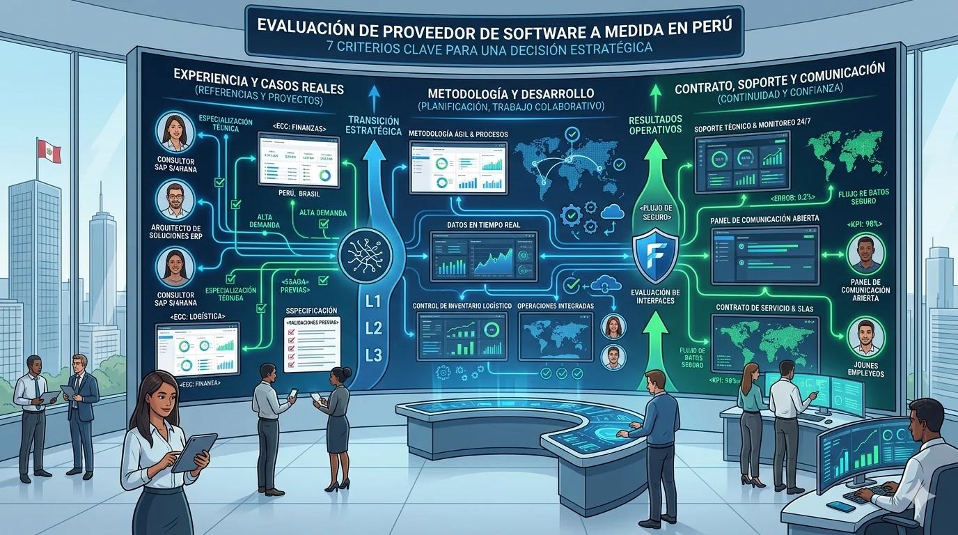 Proveedor de software a medida en Perú: 7 criterios clave