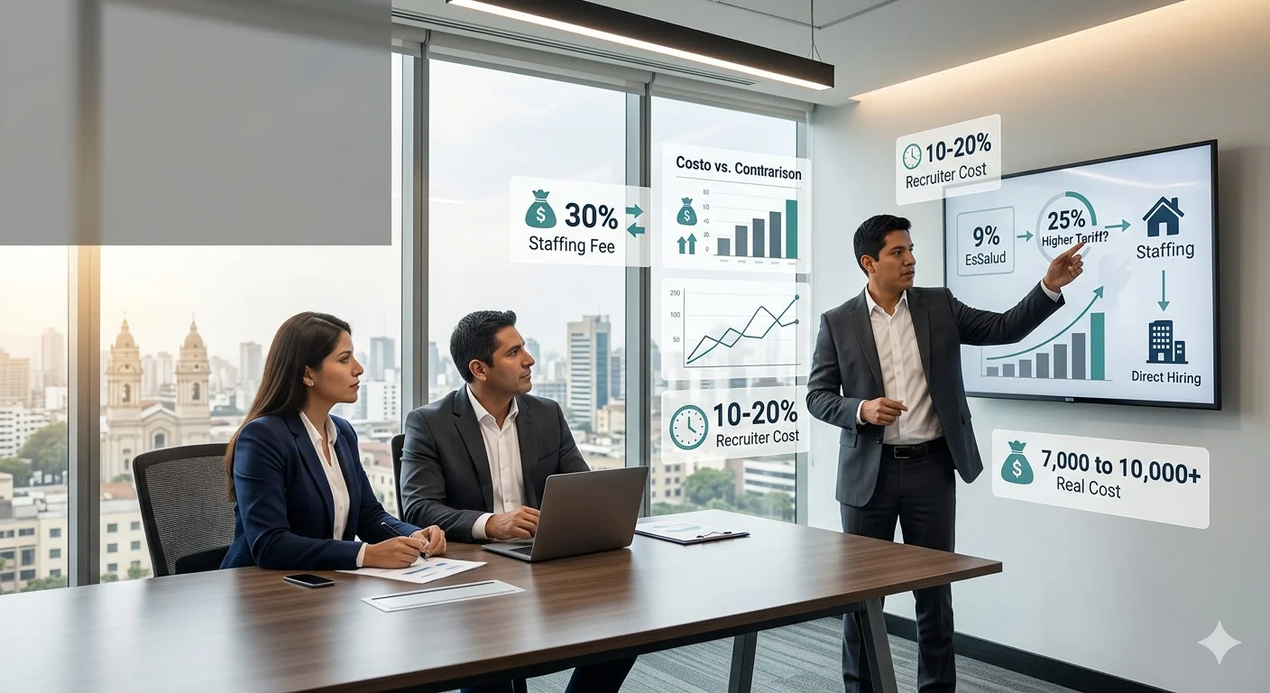 Staffing TI en Perú: costo vs. contratar directo y ROI
