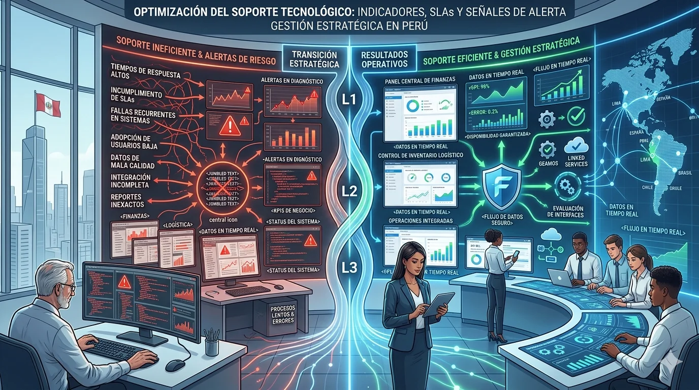 Soporte tecnológico en Perú: indicadores, SLAs y señales de alerta