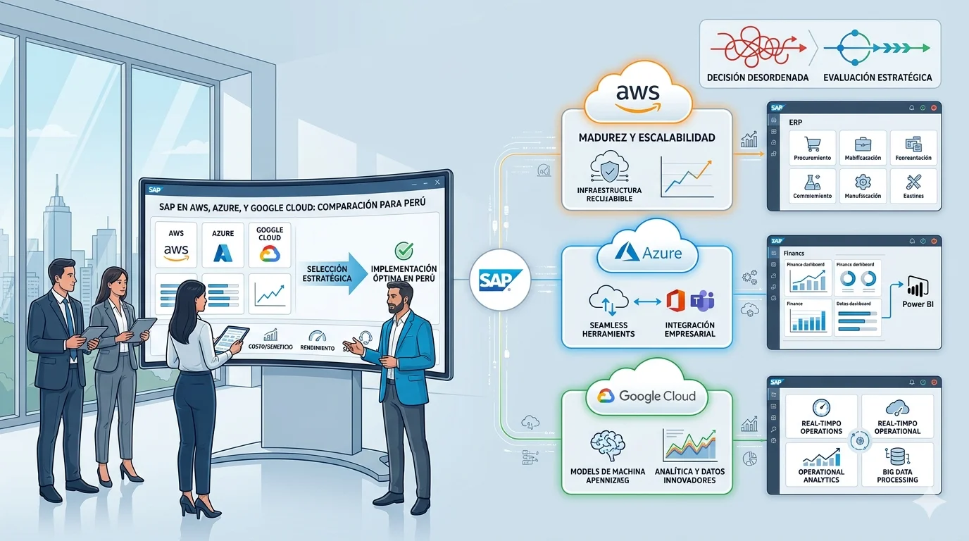 SAP en AWS, Azure y Google Cloud: cuál conviene en Perú